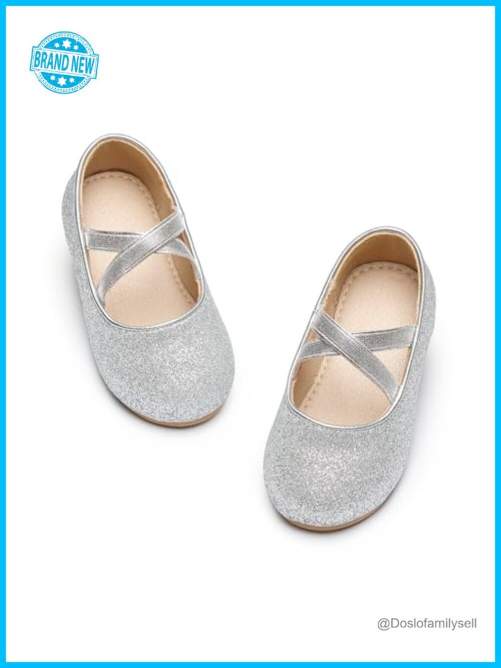 Toddler Girl Mary Jane Ballet Flats Faux Leather Dress Shoes Elastic Strap